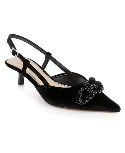 Jewel Badgley Mischka Tabitha Velvet Slingback Kitten Heels
