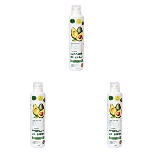 Image of Black & Green Extra Virgin Avocado Oil Cooking Spray, 200ML, Chemical Free. 300C Smoke Point, for High Heat Cooking, Baking and Frying (Pack of 3)
