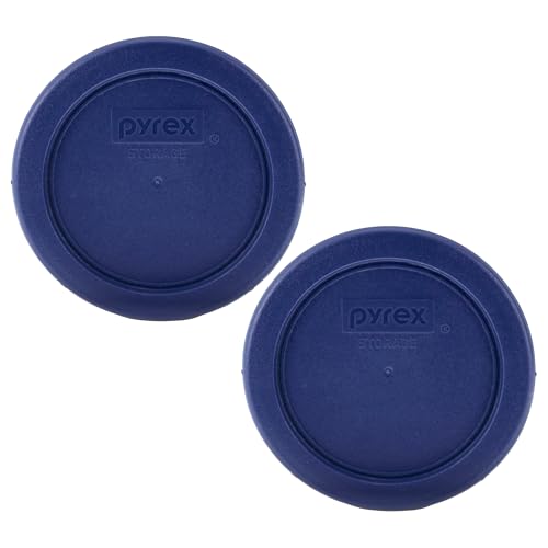 Pyrex 7202-PC (1-Cup) Blue Rpleacement Lids (2 Pack) - Made in USA