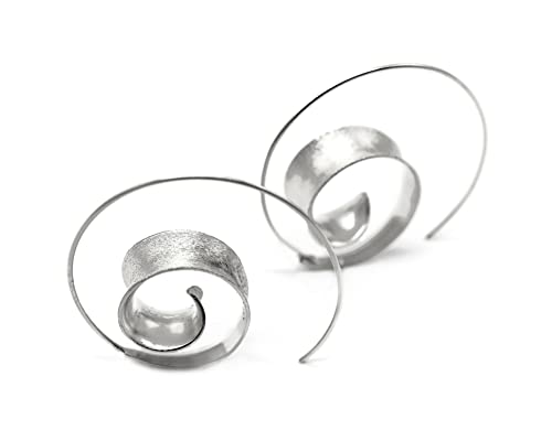 Boucles d'oreilles en spirale en argent sterling 925 XL pour femme
