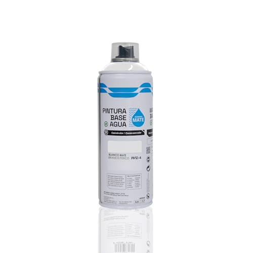 BESCH Pintura en Spray Base Agua 400ml – Ecológica, Sin Olor, para Madera, Plástico, Metal y Cartón – Cobertura Uniforme y Secado Rápido - Blanco Mate, 1 unidad