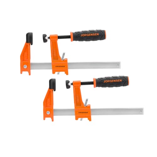 Image of Jorgensen 6 inch Medium-Duty Steel Bar Clamp Set, 600 lbs Load Limit, 2-Pack