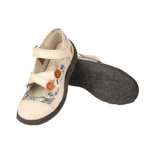 TMA EYES Women's Shoes Wide Fit Comfortable Leather Slip-On Strap Non-Slip Walking Shoes4