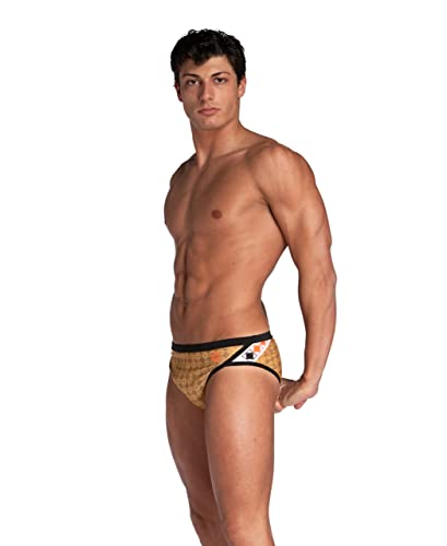 Arena Men's Standard 50Th Anniversary Swim Briefs, Gold Multi-Black, 38 #TOP25