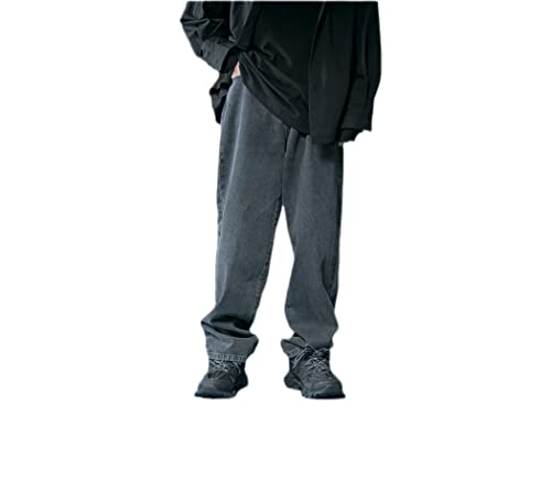 Jeans large homme droit WEGUKRI denim gris fumé aux finitions soignées