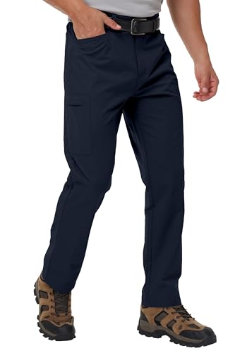 Men's Slim Fit Casual Pants Ripstop Lightweight Water Resistant Cargo Utility Work Pant Straight Leg