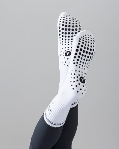 Image of Yawlsow Pilates Grip Socks for Women Yoga Grippy Socks Cute Barre Non Skid Athletic Crew Sticky Sock Workout Hospital