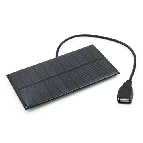 Panel Solar USB Portátil | Cargador Solar 5.5V para Teléfonos Móviles | Cargador de Baterías Exterior para Balcón Terraza Jardín Senderismo