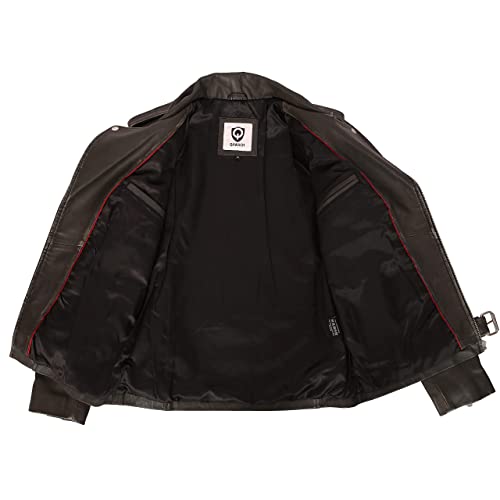 Image of Men Leather Jacket - Lambskin Winter Vintage Motorcycle Biker Jacket, Coat Soft & Stylish Moto Ride & Racing Jacket's