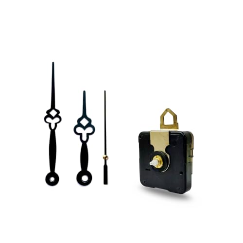 Image of 12mm Wall Clock Silent Movement | Battery Operated Quartz Clock Mechanism | Replacement Clock Machine with Hands (Crystal)