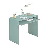 Habitdesign Mesa de Ordenador con Bandeja extraíble, Mesa Escritorio Juvenil, Modelo I-Joy, Color Verde Acqua, Medidas: 90 cm (Ancho) x 54 cm (Fondo) x 79 cm (Alto)