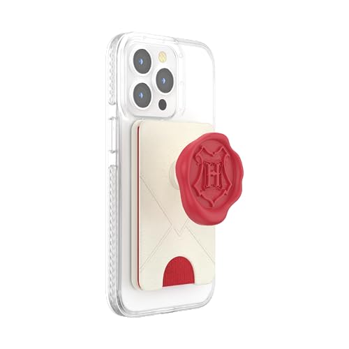 Image of PopSockets Phone Wallet with Expanding Grip and Adapter Ring for MagSafe, Phone Card Holder, Wireless Charging Compatible, Wallet Compatible with MagSafe - Hogwards Letter