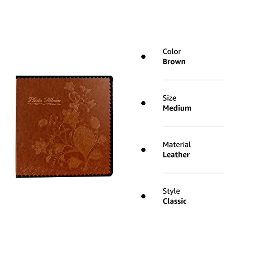 Beautyus Photo Album Book, Family Album, Leather Cover, Holds 3X5, 4X6, 5X7, 6X8, 8X10 Photos (Brown) #TOP7