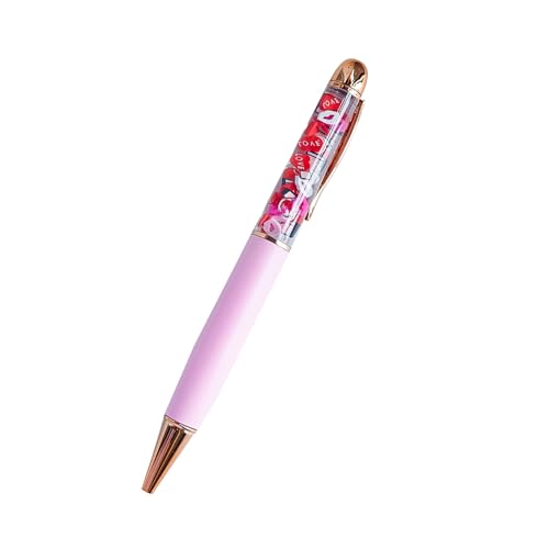 Image of Lipstick Love Letters Heart Valentine's Romantic Funny Pens Cute Floater Floating Liquid Writing Journaling Office Pen Unique Gift For Women Men