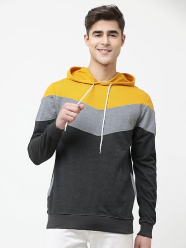 Image of LEOTUDE Men's Loop Knit Round Neck Hoodies (Color Multicolor)