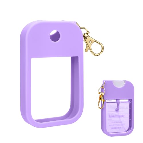 AIERSA Hand Sanitizer Spray Case Compatible with Touchland Silicone Hand Sanitizer Case Holder with Keychain for Touch Land Mist 1FL. OZ (Purple)