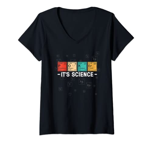 Womens Texas Hold'Em Poker It's Science - Funny Poker Player V-Neck T-Shirt, Black