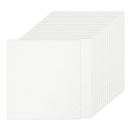 PATIKIL 20 Hojas de Papel Cartulina con Purpurina Blanca 12 x 12