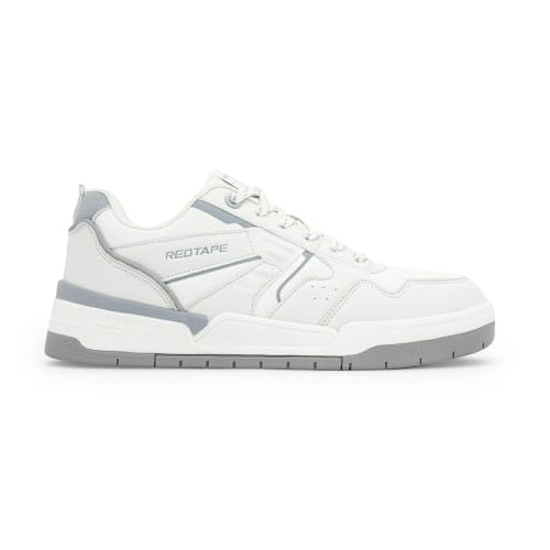 Image of Red Tape Women's Sneakers White Blue Pu Round Toe Lace-Up
