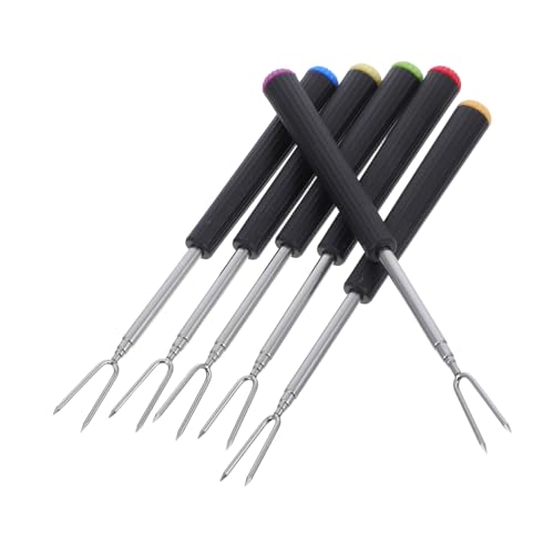 COLLBATH Pcs Extendable Stainless Steel Cooking Forks Telescoping Bbq Forks for Fondue Grilling Roasting Easy to Clean for Camping Outdoor
