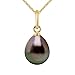 Produktbild PEARLS & COLORS - Dünner Gelenkanhänger - Echte Tahiti-Zuchtperle Birne 8-9 mm - Qualität A+ - Erhältlich in 18 K Gelb- und Weißgold - KOSTENLOSE Kette - Damenschmuck