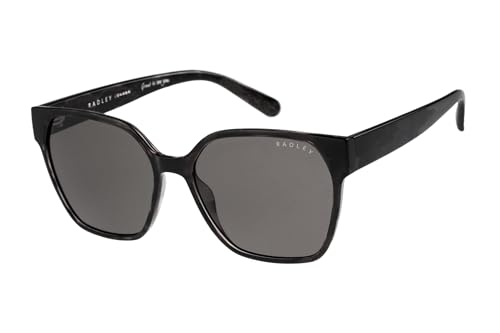 RADLEY Oversized Square Sunglasses, Black Frame with Grey Lenses