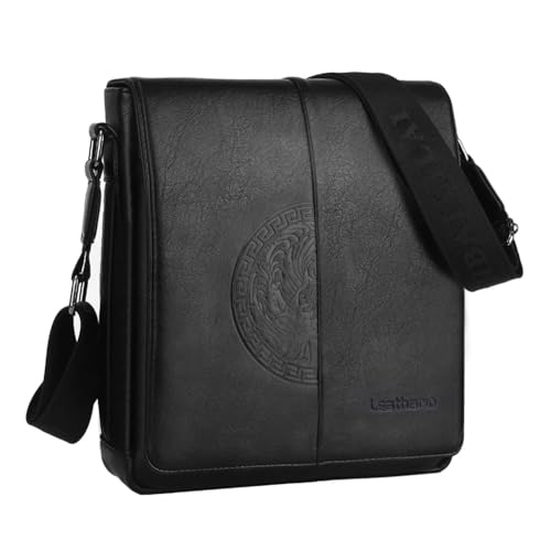 Leathario Borsello a Tracolla in pelle vegana da Uomo, Borsa a Spalla Borselli Casual in Pelle con...