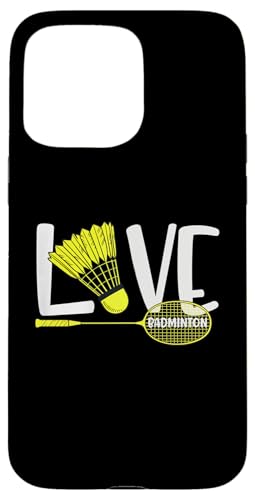 LOVE BADMINTON Cute Racket and Shuttlecock Sports Fan Player X}zP[X iPhone 15 Pro Max p