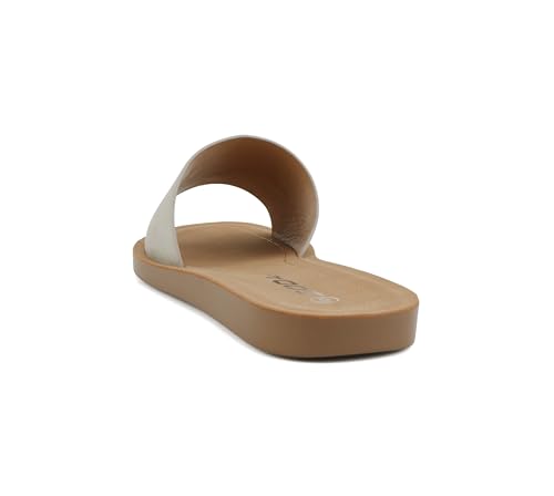 Image of Soda Shoes Efron-S Women Flip Flops Basic Plain Slippers Slip On Sandals Slides Casual Peep Toe Beach