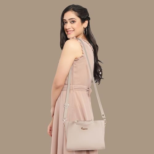 Image of Lady Quinton structured handbag with gold-tone hardware, dual handles, and detachable strap