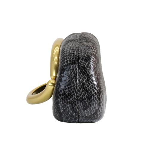 Image of Women Woven PU Leather Clutch Box Metal Handle Evening Bag Trendy Leather Handbag Weave Shoulder Purse for Causal