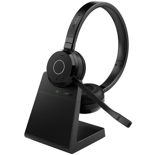 Jabra Evolve 65 TE (Third Edition) Wireless Headphones w/Charging Stand - Noise-Canceling Mic, 16 hr Battery Life, Connectivity, MS Teams Certified, Supports Other Platforms, Black - image 1