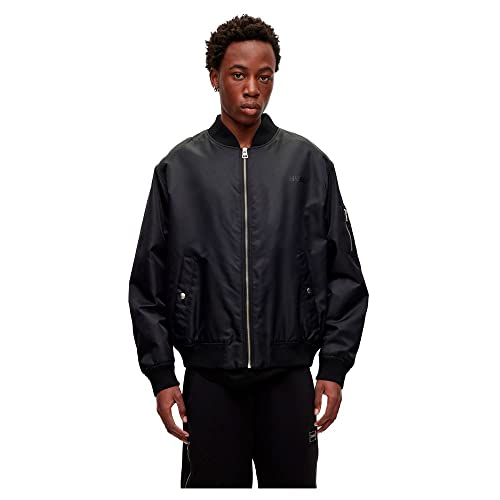 HUGO Herren Byler2321 Oversized Bomberjacke mit tonalem Logo Schwarz XXL