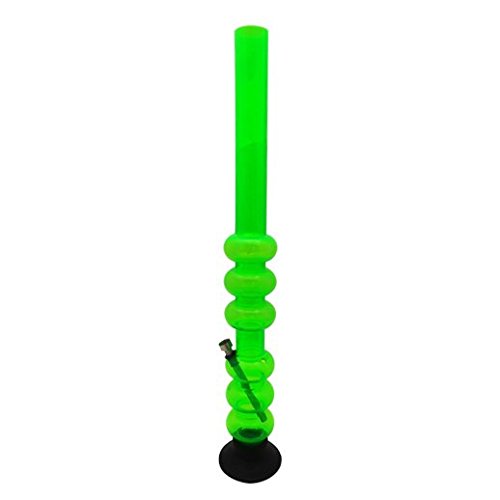 METIER® bongsmoke 24 Inch Tall Transparent Green 6 Bulb Acrylic Waterpipe Bong. Tube Diameter 4cm-image-18