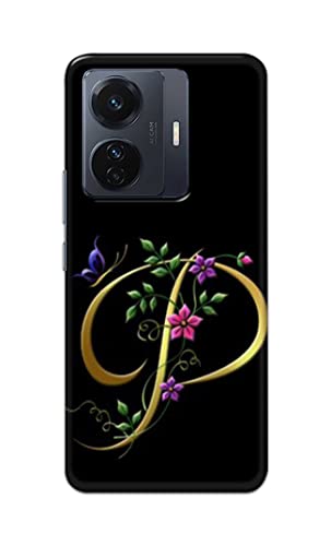 Image of Printed Hard Back Cover Case for Vivo iQOO Z6 Pro 5G | Vivo T1 Pro 5G | Vivo S15e Back Cover (Alphabet P) -1803
