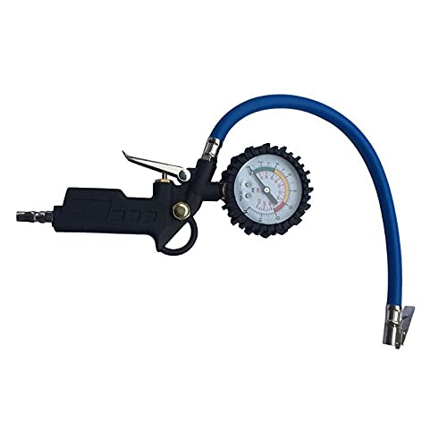 Manometr manometr do opon samochodowych miernik tarczowy pistolet do pompowania pojazdu samoblokujący uchwyt spust Inflator kompatybilny z Auto 220PSI