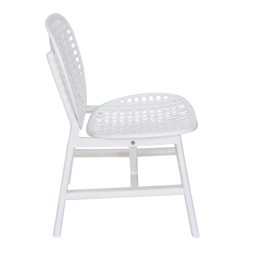 Image of Nilkamal Arena Woven Style Plastic Chair Without Cushion| Set of 2| for Home, Living Room, Balconies, Patios, Outdoor, Garden| Milky White