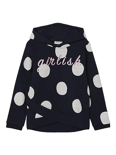 NAME IT Girl's NKFBIBBA LS Sweat WH BRU NOOS Kapuzenpullover, Dark...