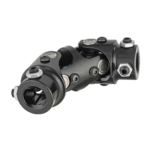 3/4 DD X 3/4 DD Steering Shaft Universal U Joint Coupling, Powder Coated Universal Steering Shaft Coupler Steel, 3/4" DD to 3/4" DD Single Steering Shaft Joint Black