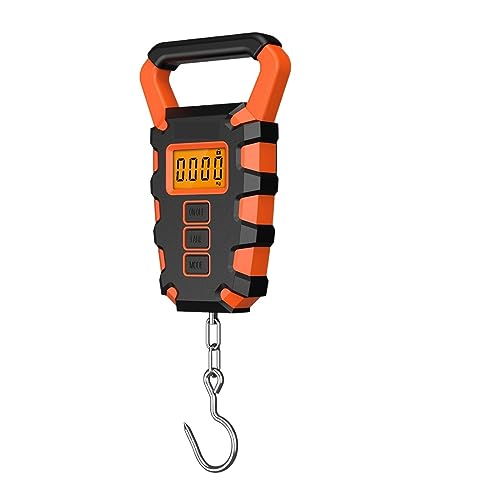 Báscula colgante digital, Báscula de grúa Báscula de pesca Digital de 50Kg/10g con regla de agarre de pescado, básculas impermeables for equipaje de viaje, báscula colgante de Steelyard para el mercad