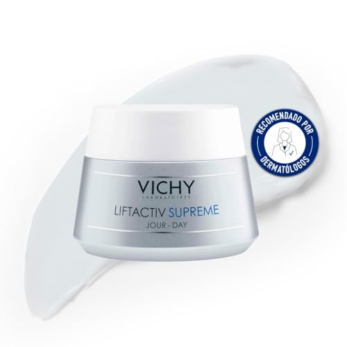 Vichy Crema de Día, Antiarrugas Reafirmante, Corrige Arrugas y Aporta Firmeza, Combate el Envejecimiento, Enriquecida con Ácido Hialurónico, Para Piel Seca, Liftactiv Supreme, 50ml
