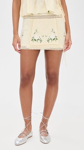 For Love & Lemons Women's Jolene Embroidered Mini Skirt2