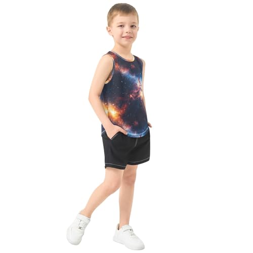 Boys Tank Top Shirts Galaxy Universe Sleeveless T-Shirts Crew Neck for Kids Clothing Children4