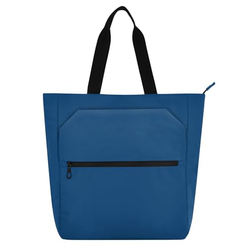 Bolsa de mano azul prusiano para libros, modelo de hombro para escuela y juego