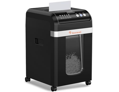 Bonsaii 200-Sheet Auto-Feed Micro Cut Paper Shredder - Heavy Duty 60 Min Run, P-4 Security, 8.1Gal(30.7L) Bin - déchiqueteuse à Papier électrique for Offices (C283-A) image 3