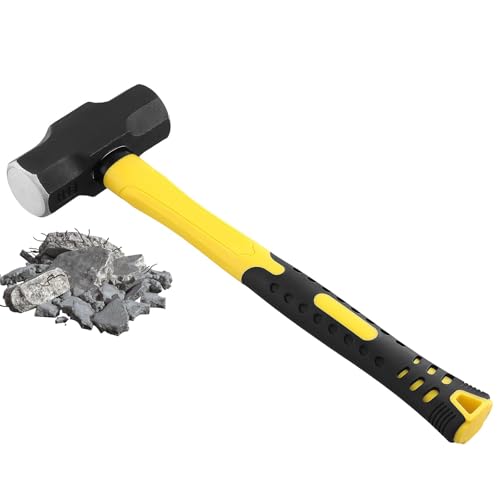 SOUJAP 4lb Small Steel Sledge Hammer Mini Club Lump Hammer with Fibreglass Handle for Gardening Camping Work