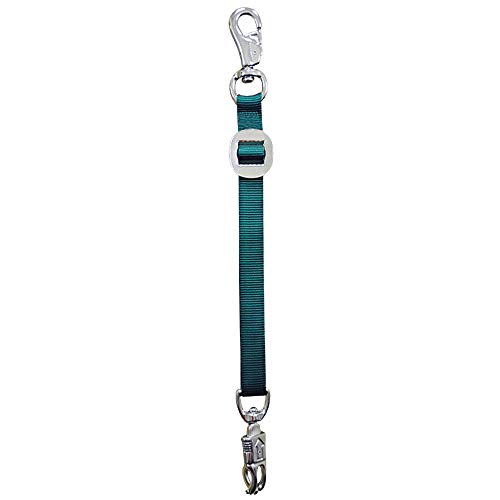 Tie de remolque de cuero y nylon verde cazador para caballos