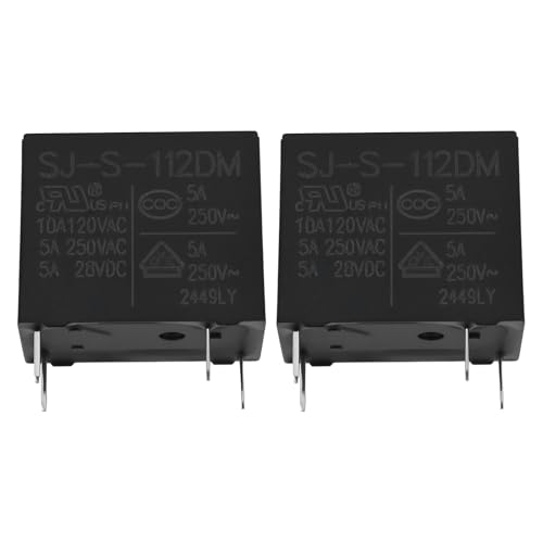 OTOTEC 2 Pièces Relais 4 Broches SJ-S-112DM 1NO 5A 250VAC pour Appareils électroménagers Et équipements électroniques