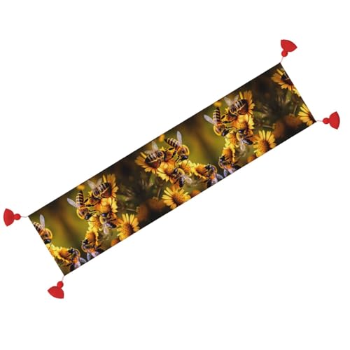 Chemin de table fleurs d'abeilles rectangulaire pour table basse et ferme - 3