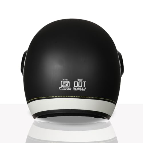 Image of TVS Silk Route Helmet for Men & Women | Vintage Open Face Helmet with Clear Visor | ISI & DOT Certified | ABS Shell | EPS Liner | Retro Stylish for City & Highway Riding
